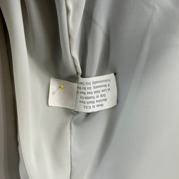 Classic Navy Blue Gray Trim Button Front Women's Trench Coat Jacket Made in USA - Picture 10 of 15